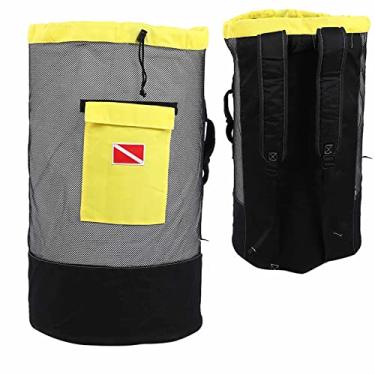 Imagem de Mochila de Mergulho de 80L de Grande Capacidade, Vários Bolsos Convenientes para Futebol, Deriva, Natação (Preto amarelo)