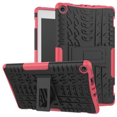 Imagem de Capa para Amazon Fire Max 11 2023 à prova de choque para Fire HD8 HD10 Plus, capa protetora TPU + PC (rosa vermelha, para Fire Max 11 2023)