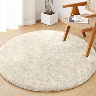 Imagem de H.VERSAILTEX Tapete redondo para quarto, tapete de área de círculo fofo, 1,2 m x 10 cm para sala de estar, tapete felpudo ultra macio, antiderrapante, felpudo, tapetes confortáveis para decoração de
