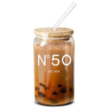 Imagem de Lsqoop Presentes de aniversário de 50 anos, copo de café para mulheres, decorações de lembrança de 50 anos para mulheres, girando 50 anos apresenta ideias para esposa, filha, mãe, amigas, irmã -50