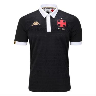 Imagem de Camiseta Vasco Iii 23/24 S/N Jogador Kappa Oficial Masculina - Preto/B