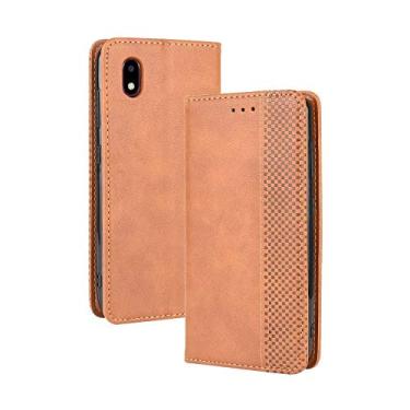 Imagem de Capa para ZTE Blade A3 2020, capa flip carteira de couro para ZTE Blade A3 2020, capa magnética retrô para celular, capa carteira com compartimentos para cartão