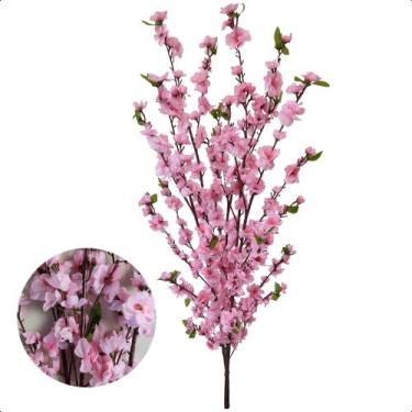 Imagem de Cerejeira Cores Artificial Flores sem Vaso Decorativo para sala - Flor