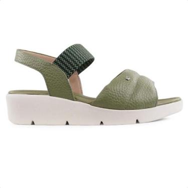 Imagem de Sandália Usaflex Plataforma Tira Fofa Feminina, Verde militar, 36