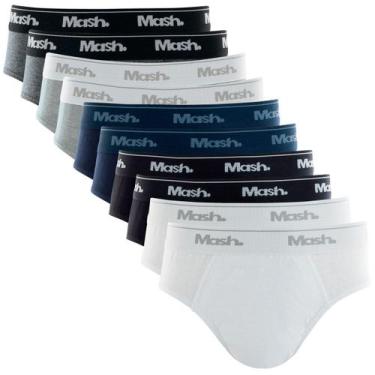 Imagem de Kit 10 Cueca Slip Algodão Cotton Infantil Menino Elástico Mash, Sortid