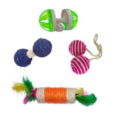 Imagem de Kit Brinquedos Para Gato - 4 Peças. - Nicapet