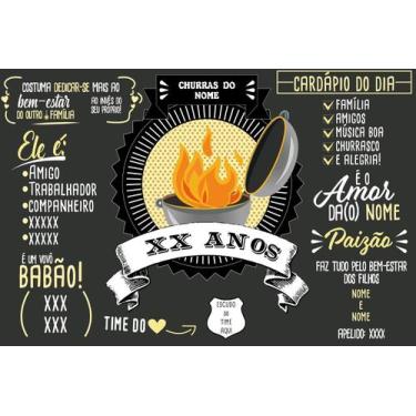 Imagem de Painel de lona Churrasco Chalkboard Personalizável - 300x200cm - Fabri