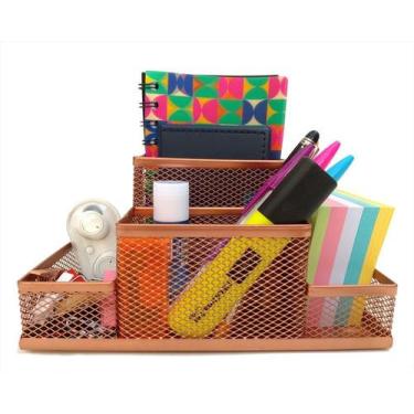 Imagem de Kit Organizador para Escritório com 4 Partes Rose Gold - Markys Store