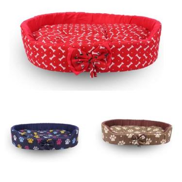 Imagem de Caminha De Pet Vermelho Cama Oval  50cm x 40cm Impermeável  Facil Lava