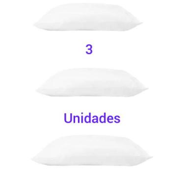 Imagem de Kit 3 Travesseiros Orto de Cabeça Fibra Poliéster Capa Percal Micro 20