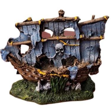 Imagem de Enfeite Para Aquário Ou Ornamento Barco Caravela Pirata
