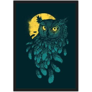 Imagem de Quadro Decorativo Animais Abstrato Coruja Com Moldura Salas Decorações
