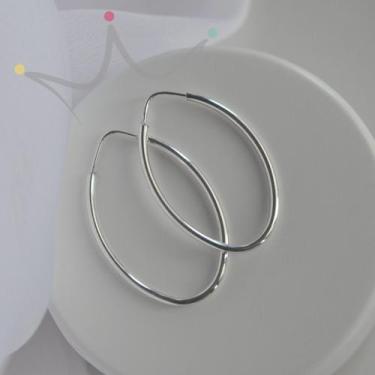Imagem de Brinco Argola Oval 2,7cm - Prata - Use White - Prata