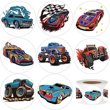 Imagem de Hohamn 600Pcs Monster Truck and Race Car Stickers for Kids 1.5 Inch Car Stickers for Kids Boys Race Car Party Favors Birthday Decoration Supplies Reward Stickers