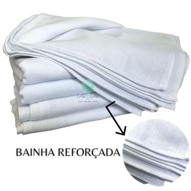 Imagem de Pano De Prato Premium Branco Liso Kit 10 Unid - 42x69 cm - KN
