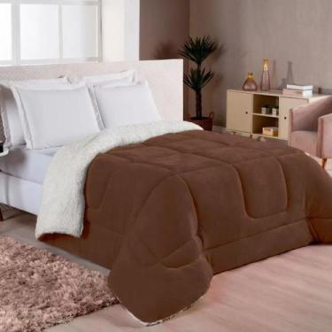 Imagem de Cobre leito Sherpa com Manta Flanel Queen Dupla Face Cores - Nathalia 