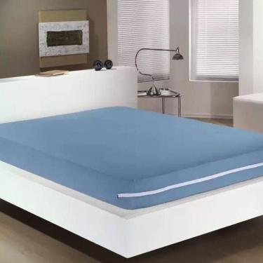 Imagem de Capa P/Colchão Buettner Queen 30 Malha C/Zíper Azul Jeans