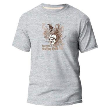 Imagem de Camiseta Algodão Básica Premium Estampa Digital Corvo Head - Original,