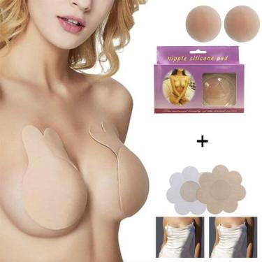 Imagem de Sutiã Adesivo Orelha Coelho + 1 Protetor Mamilo Silicone + 5 Pares Pro