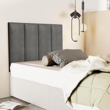 Imagem de Cabeceira Isis Clássica Painel Dobrável Cama Box Solteiro 0,90 cm Cinz
