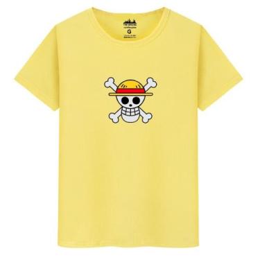 Imagem de Camiseta Masculina Casual Caveira One Piece - Elite, Amarelo, XGG