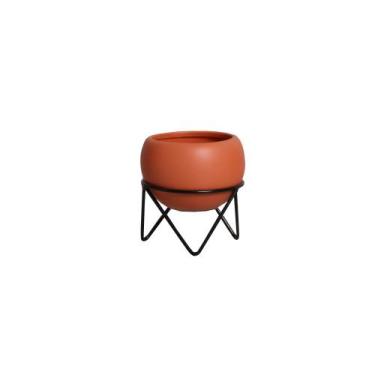 Imagem de Cachepot Decorativo em Cerâmica Home Modelo Bowl G com Suporte Terraco