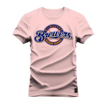 Imagem de Camiseta Plus Size Algodão Premium T-Shirt Brewers - Nexstar, G1, Rosa