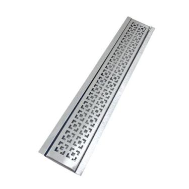 Imagem de Ralo Pluvial 10cm x 50cm Inox Dubai com Tela e Suporte - Ficone & Reis