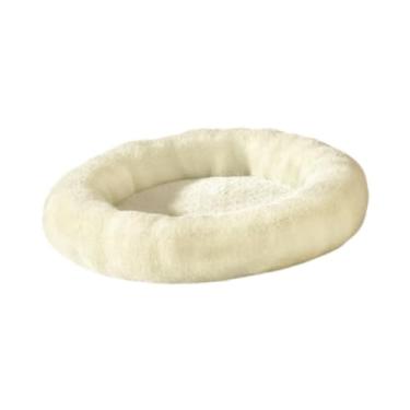 Imagem de ＡＷＨＡＯ Cama de gato rosquinha para animais de estimação cama de cachorro de pelúcia para suprimentos para animais de estimação cães pequenos gatos filhote de, Bege