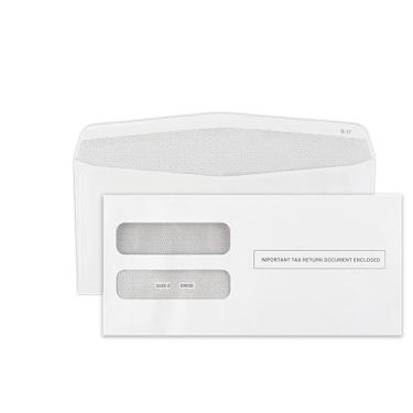 Imagem de Envelopes de impostos W-2 para envelope de segurança com 3 partes horizontal, janela dupla autovedação, W-2 Formulários de impostos Pacote com 50 envelopes 2019