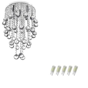 Imagem de Lustre Pendente De Cristal Legitimo Classic Round Long 32 com Lâmpadas 3000K (Branco Quente)