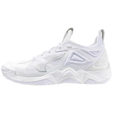 Imagem de Mizuno Tênis feminino de vôlei Wave Momentum 3, Branco-prata, 39 BR