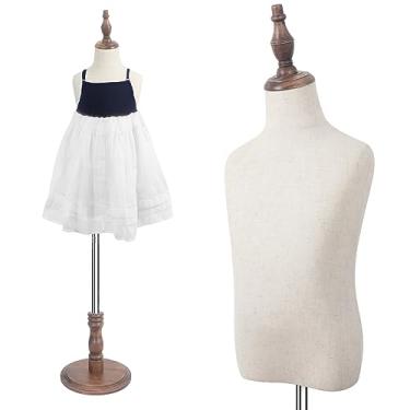 Imagem de SHAREWIN Torso de Manequim Infantil, Modelos de Menina e Menino, Exibição de Manequim Unissex Infantil para Costureiras, Exibição de Colar, 6 A 7 Anos, Marrom