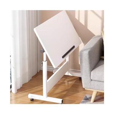 Imagem de LICONG-2020 Mesa de computador móvel, mesa dobrável de cabeceira móvel para levantar e abaixar, mesa de aprendizagem de computador, mesa lateral de sofá inclinável simples e ajustável