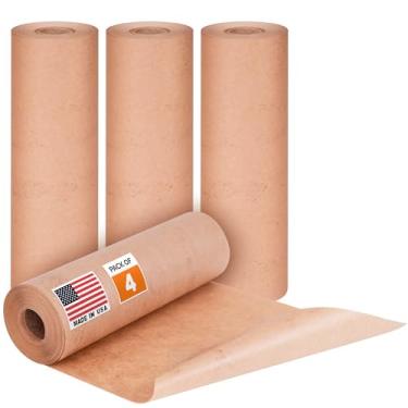 Imagem de Paclord Rolo de papel de mascaramento de 23 cm x 60 jardas (55 m) (pacote com 4) - Feito nos EUA Papel de mascaramento Kraft de uso geral para pintura - Papel de pintor para proteção contra respingos