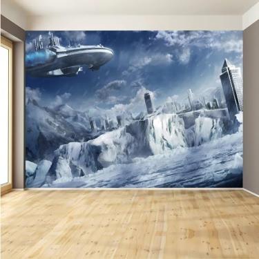 Imagem de Lcythiazole Tamanho personalizável - Murais de papel de parede planeta, papel de parede de nave espacial 3D, papel de parede de nave espacial interestelar, removível, para sala de estar e escritórios