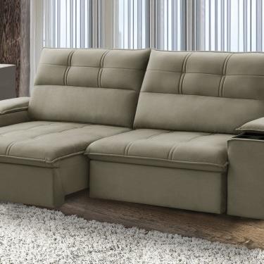 Imagem de Sofá Retrátil e Reclinável França 250 cm com Porta Copos e Objetos Castor