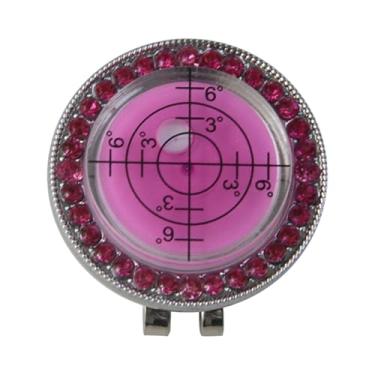 Imagem de kowaku Marcador de bola de golfe Reader verde Alta precisão Presentes de golfe de shortão elegante níveis de bolhas circulares Assistente de treinamento de, Rosa