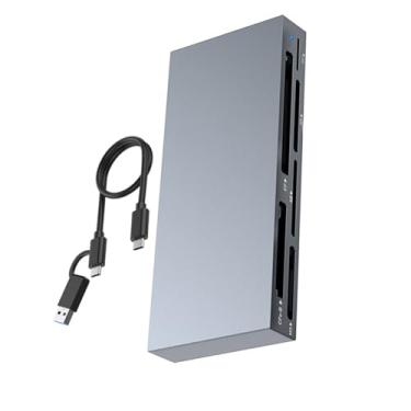 Imagem de Leitor de cartão múltiplo 6 em 1 compacto e portátil USB 3.2 geração 2 aplicável para Mac OS 10.6.2 acima