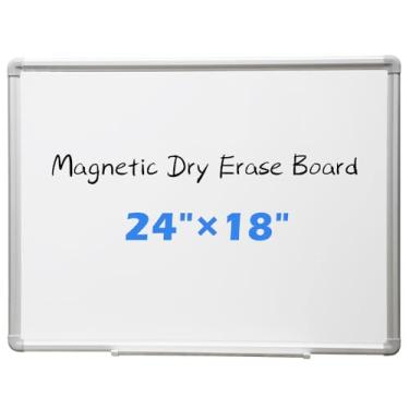 Imagem de DEVELOP Quadro magnético apagável a seco, 45 x 61 cm, quadro branco pequeno de alumínio montado na parede com bandeja de marcador destacável, quadro de escrita para casa, escritório, escola, sala de