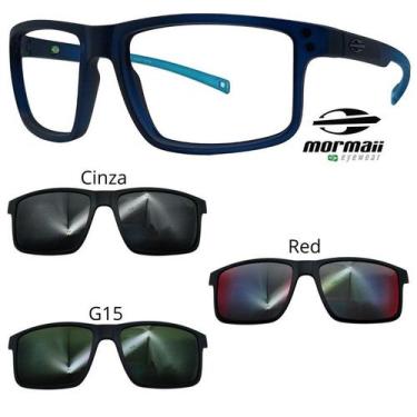Imagem de Oculos Mormaii Swap 5 6127 KC6 Azul Fosco Com 3 Clipons, Cinza, G15, R