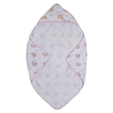 Imagem de Toalha Fralda Soft 80 cm x 90 cm Dupla Camada Baby Joy, Arco Íris Mági