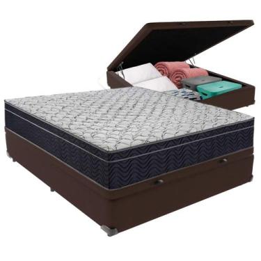 Imagem de Cama Box Baú Viúvo Marrom + Colchão Airtech D45 D45 Ortobom