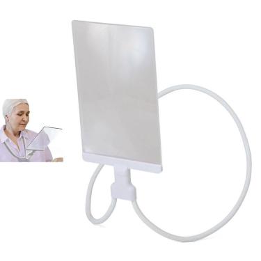 Imagem de Lupa de Aumento 5x Pescoço Maos Livres Leitura Haste Flexivel Apoio Mesa Trabalho Idoso Baixa Visao Visualizaçao Ampla Vista Cansada