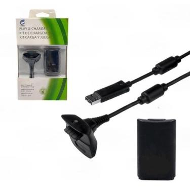 Imagem de Kit Bateria Recarregável p/ Xbox 360 + Cabo Carregador 2,7m - Virtual 
