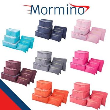 Imagem de Kit Necessaire Bolsas Viagem Organizador Premium 6 Peças - Mormino, Az