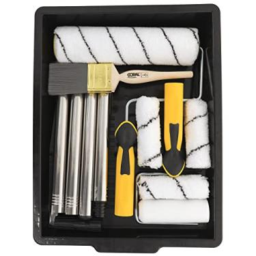 Imagem de Coral 10505 Kit de pincel de rolo de pintura Easy Coater com haste de extensão - Conjunto de 10 peças para pintura de casa e parede - Conjunto de pintura de parede ideal para interior de casa -