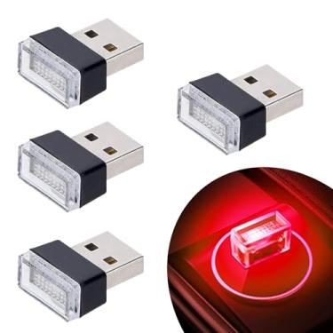 Imagem de Lâmpadas de atmosfera interior de carro USB Febryteld, mini lâmpadas LED USB universal para iluminação ambiente interior de carroFebrytold vermelho FBT2020060212