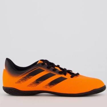 Imagem de Chuteira Adidas Rabisco Futsal Juvenil Laranja e Preta, 34
