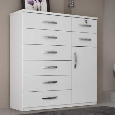 Imagem de Cômoda Com Chave 1 Porta 8 Gavetas Benetil Móveis